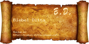 Biebel Ditta névjegykártya